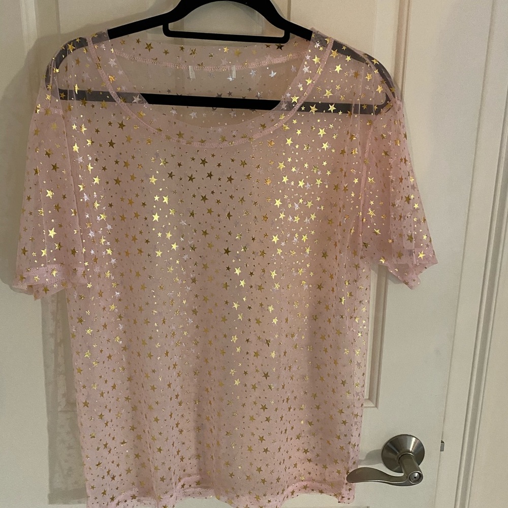 Pink shear top